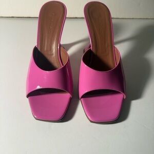Amina Muaddi Vibrant Pink Mules